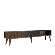 Porta TV in legno "Milano" - 180 x 35 x 40 cm - Noce-Nero