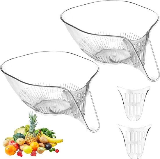 Sistema di filtraggio per lavandino - set di filtri rimovibili - dispositivo di drenaggio per verdure - 2 pezzi