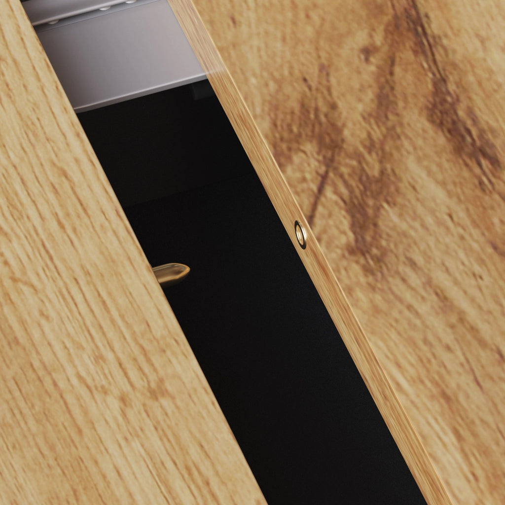 TAVOLO Allungabile 110-140x80 cm MDF Nero/Naturale
