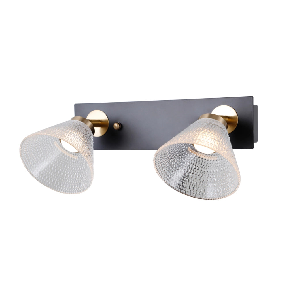 Applique moderna nero-oro 2 spot orientabili LED 8W Italux
