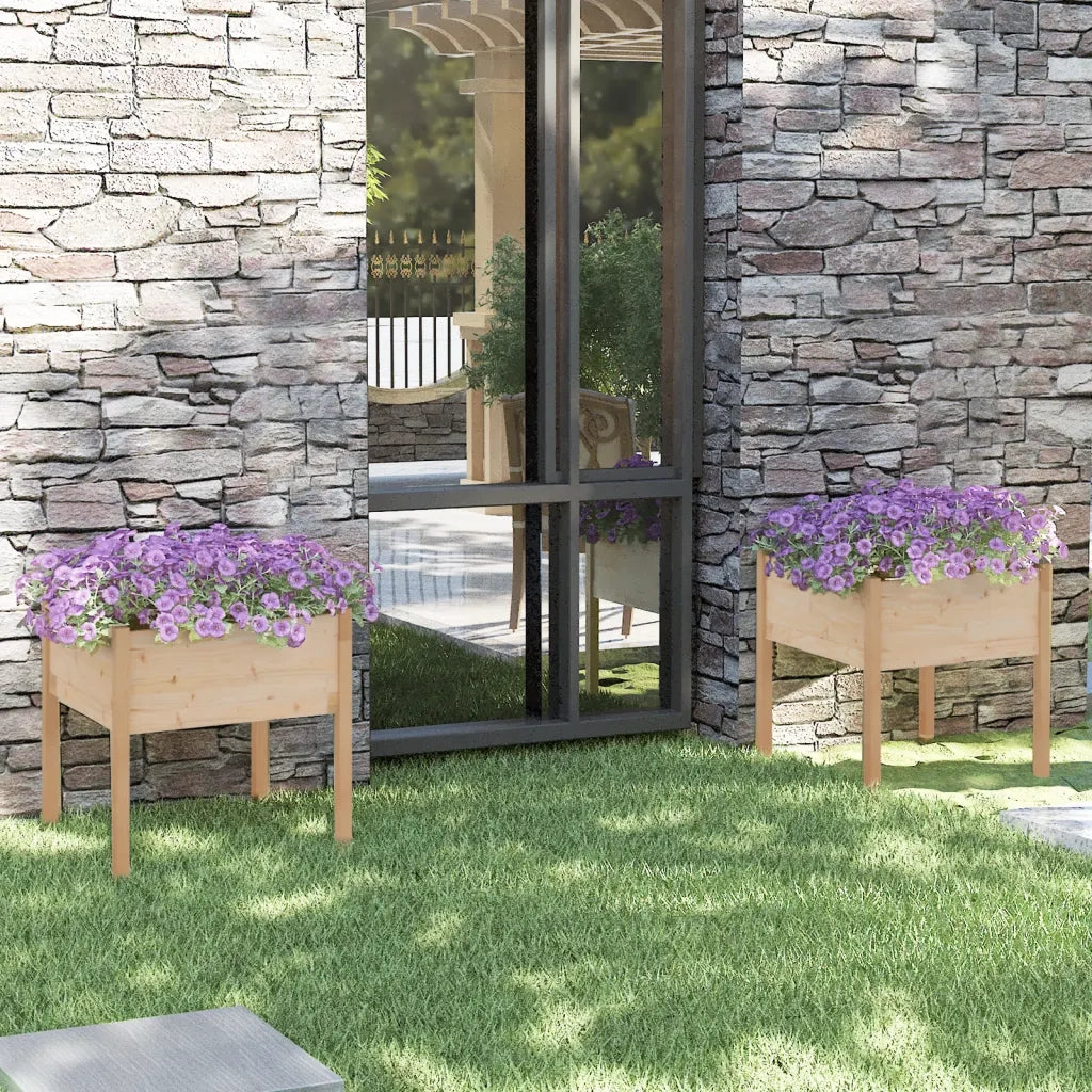 Fioriere da Giardino 2 pz 70x70x70 cm Legno Massello di Pino 810810