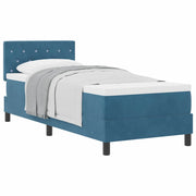 Letto singolo | Letto per adulti | Letto a molle con materasso Blu Scuro 80 x 200 cm Velluto