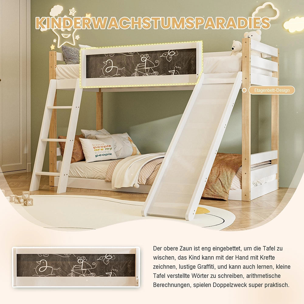 Letto castello con scivolo?- Xylo - 90x200cm legno sicuro