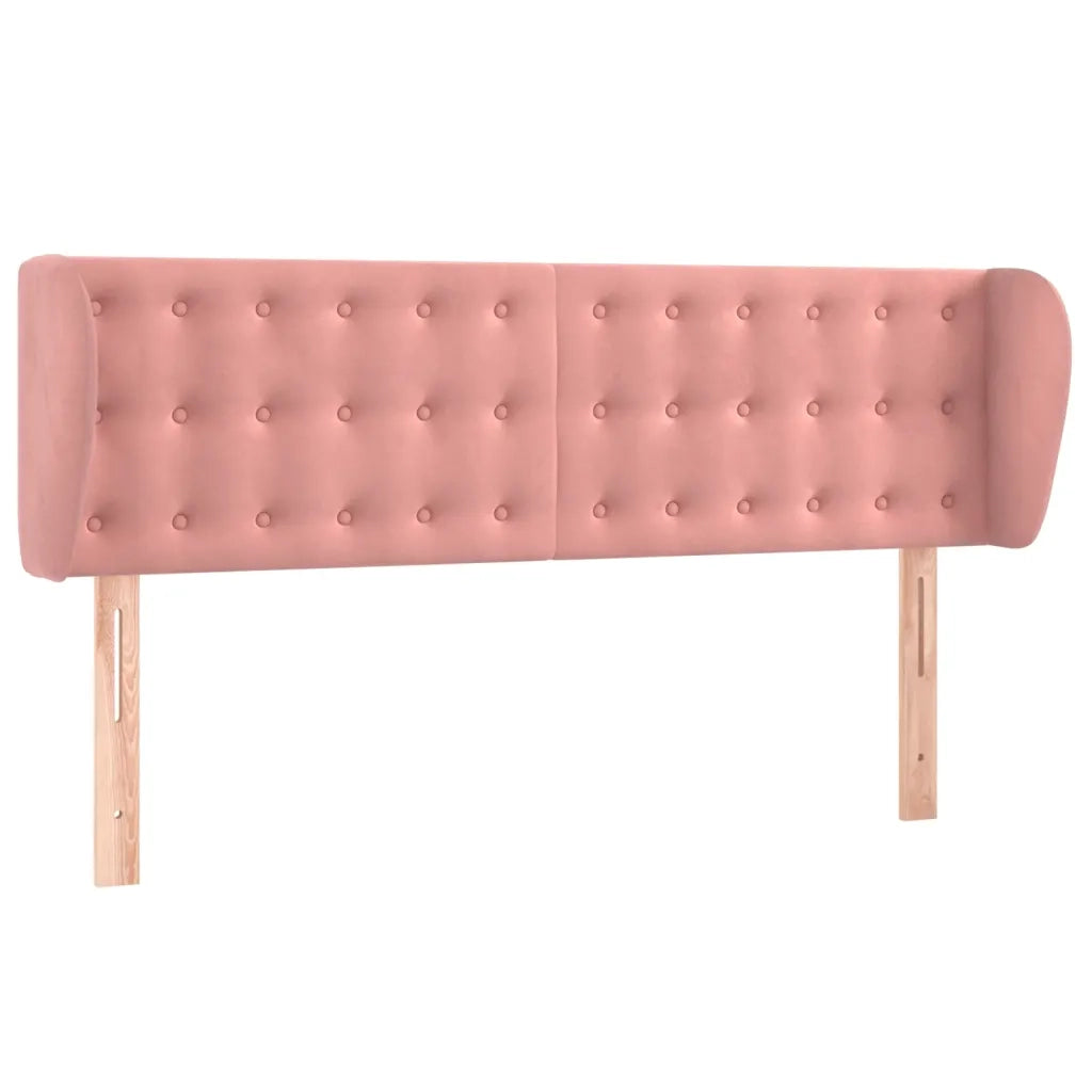 Testiera ad Orecchio Rosa 147x23x78/88 cm in Velluto