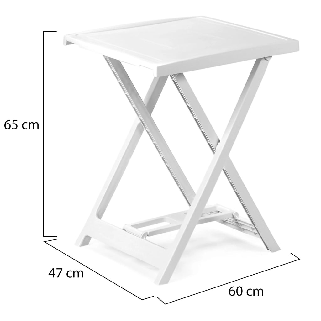 Ohatchee, Tavolo da Esterno 2 Posti Made in Italy, 60x47x65h cm Bianco