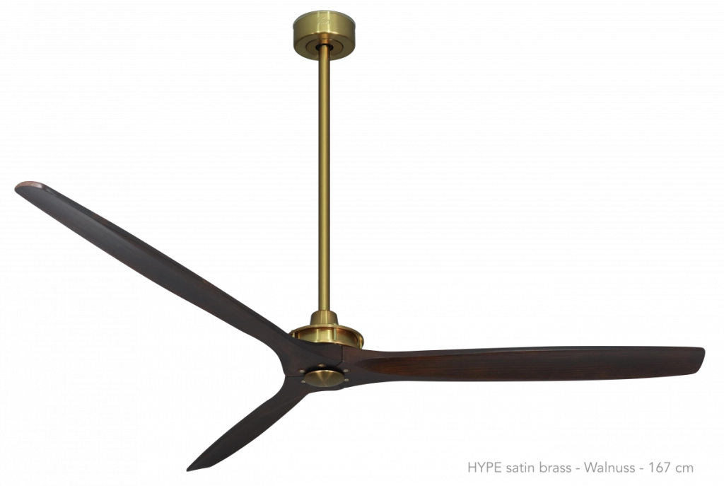 Vam Ventilatore da soffitto industriale a risparmio energetico BIG Wi-Fi Grafite 245 cm con 6 pale in alluminio con telecomando 5 velocità