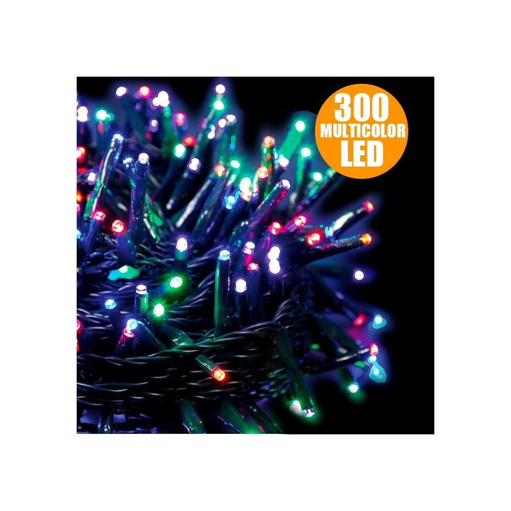Trade Shop - Catena Luminosa Natale 300 Led Multicolor Per Interno Ed Esterno Decorazioni -