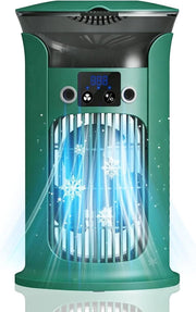 Condizionatore Portatile 3-in-1 - 400ml - Condizionatore Senza Slang di Scarico - Ventilatore Portatile - 50 dB - 3 Funzioni & Velocità - 90° Oscillazione - Umidificatore - Camera da Letto, Ufficio, Salotto - Blu