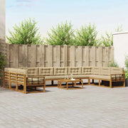 Set di divani da esterno con cuscino 11 pcs Naturale e Beige 3368286