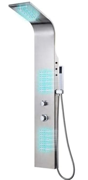 Sistema di pannelli doccia curvi in ​​acciaio inox da 130 cm per bagno WC 02_0003114