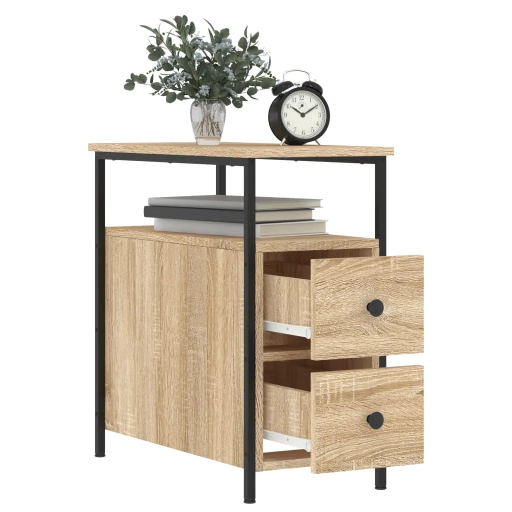 Comodini 2 pz Rovere Sonoma 30x60x60 cm in Legno Multistrato 826066
