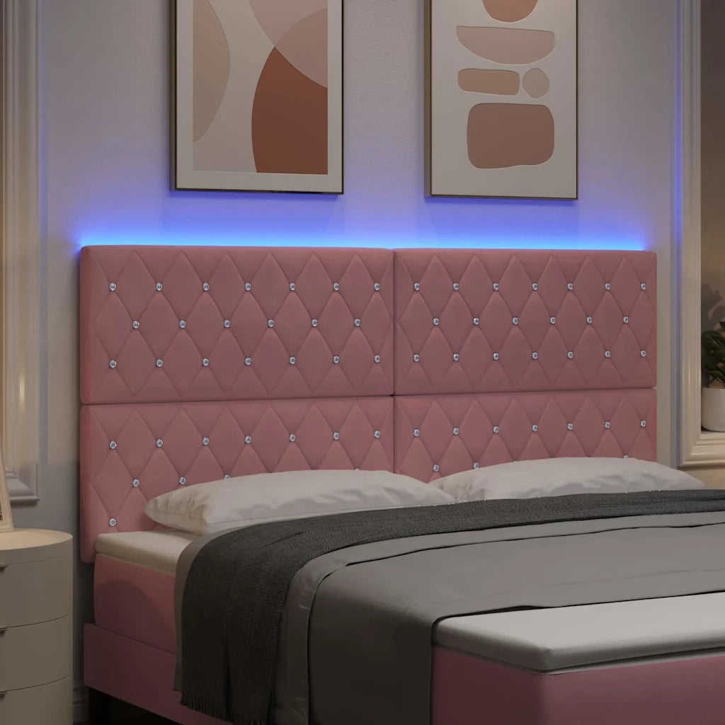 Testiera LED con strisce LED con testiera Rosa 180 cm Velluto 3338377