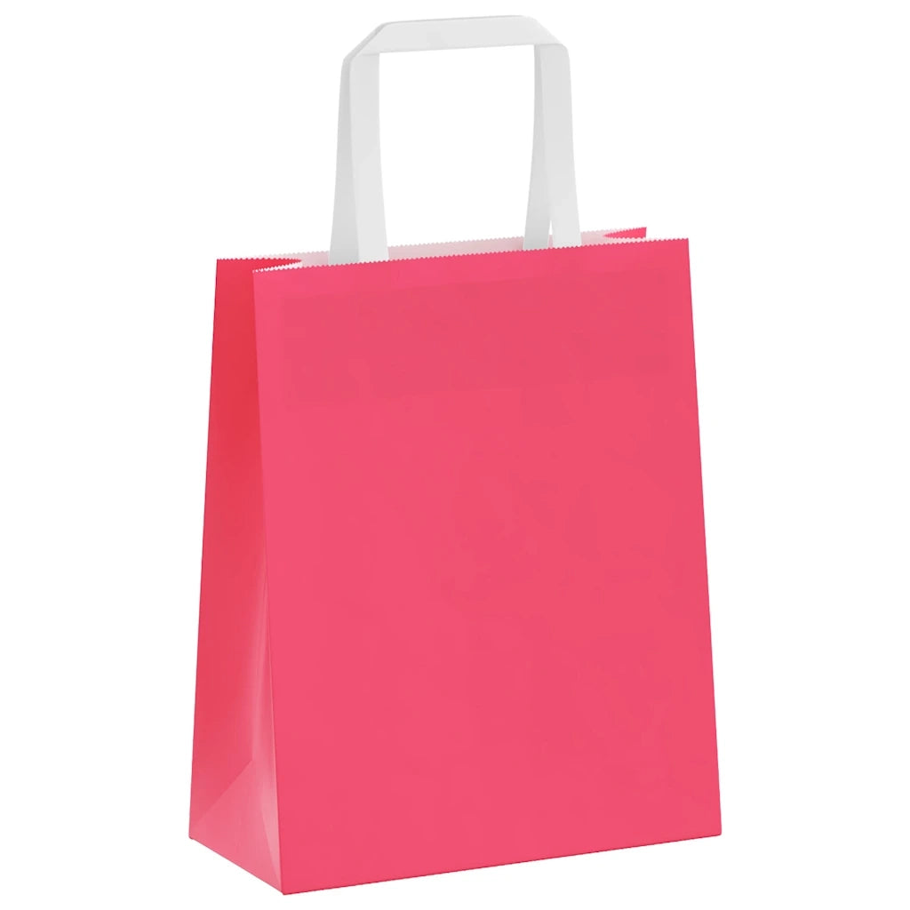 Sacchetti di Carta 50 pz con Manici Rosa 18x8x22 cm 4101880