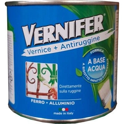 SMALTO ANTIRUGGINE ALL'ACQUA 'VERNIFER' BRILLANTE 500 ml - Nero - AREXONS