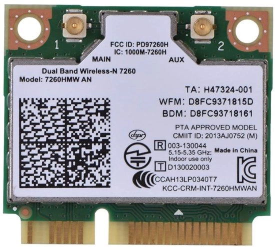 Carta di rete Mini PCI-E - Doppio banda WLAN - Bluetooth 4.0 - Adatta per pc desktop - 802.11a/b/g/n - Ideale per notebooks e...