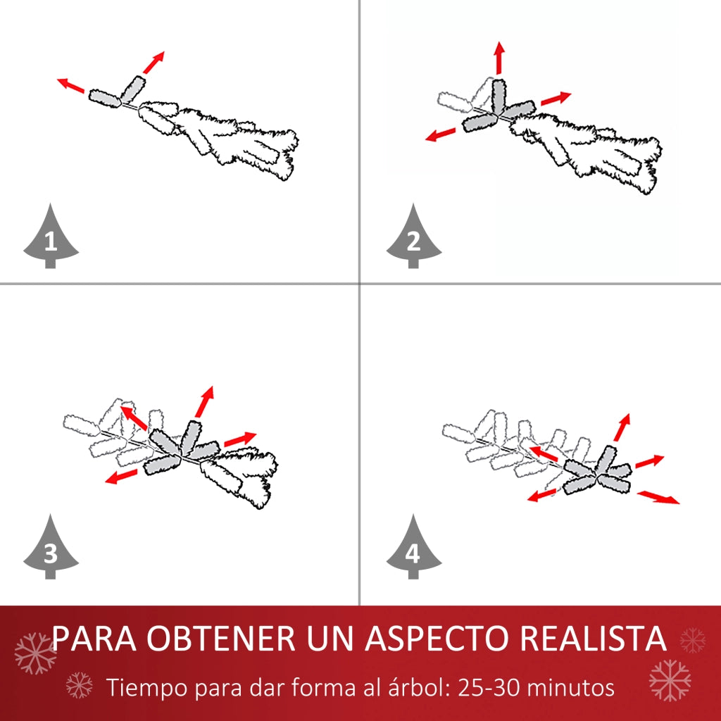 Albero di Natale Artificiale con Neve 150 cm ¨C Xylo ¨C 360 Rami, 38 Bacche, Verde