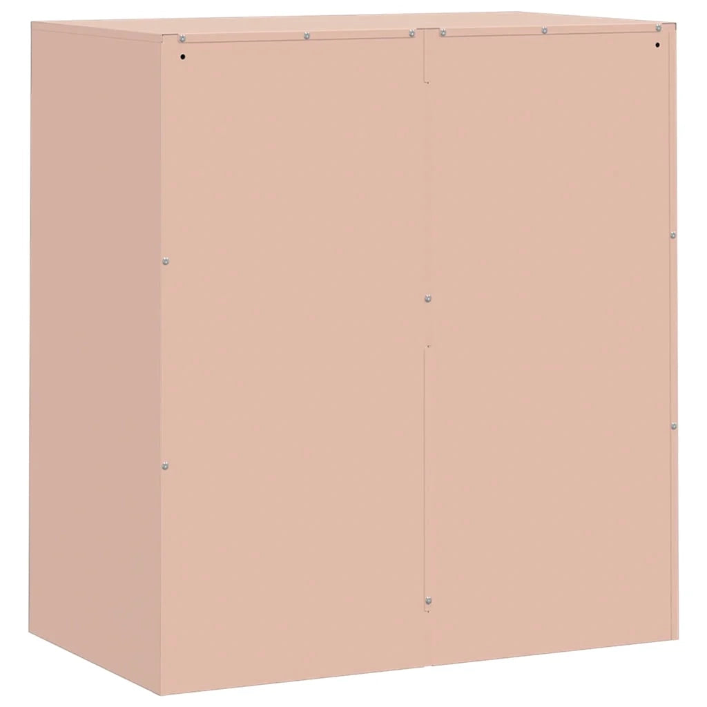 Credenza cassettiera armadio mobile contenitore organizer per cucina soggiorno salotto 67 x 39 x 73 cm acciaio rosa 02_0036207
