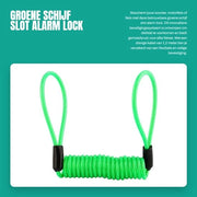 Remmolla di sicurezza con allarme - Cavo di sicurezza 1,2 m - Difesa contro la furto - Materiale PVC/acciaio - Colorante fluorescente verde - Diametro esterno 3,5 mm