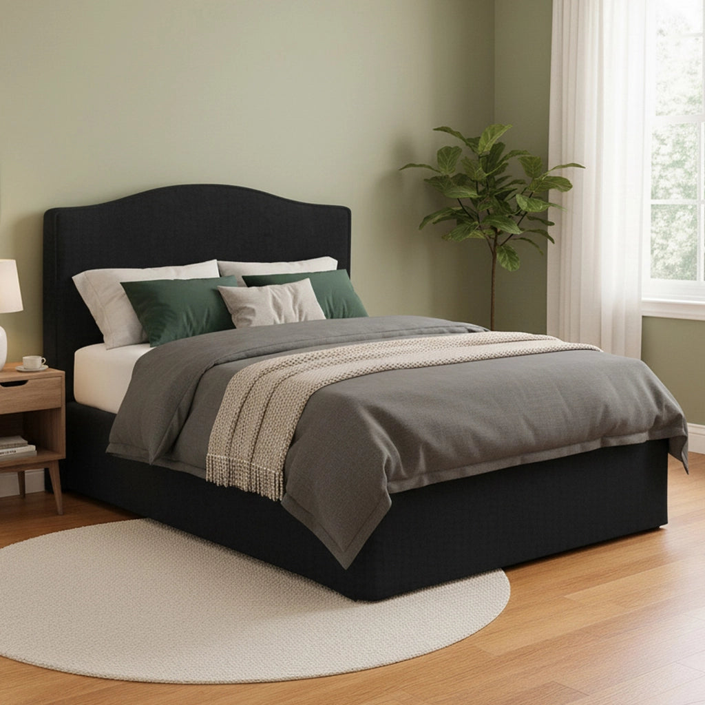 Bebington, Letto Matrimoniale Sfoderabile Made in Italy, Grigio Scuro