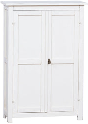 Biscottini Stipetto Country in legno massello di tiglio finitura bianca anticata L68xPR25xH98 cm. Made in Italy