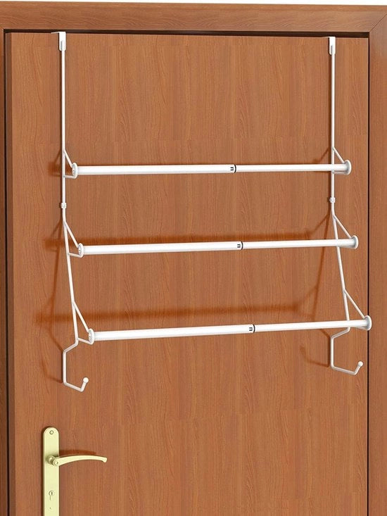 Sostegno di Asciugamano Adattabile per Sopra la Porta - Soluzione per la Bagno senza Forare