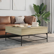Tavolino Rovere Sonoma 95x95x45 cm Legno Multistrato e Metallo 3217065