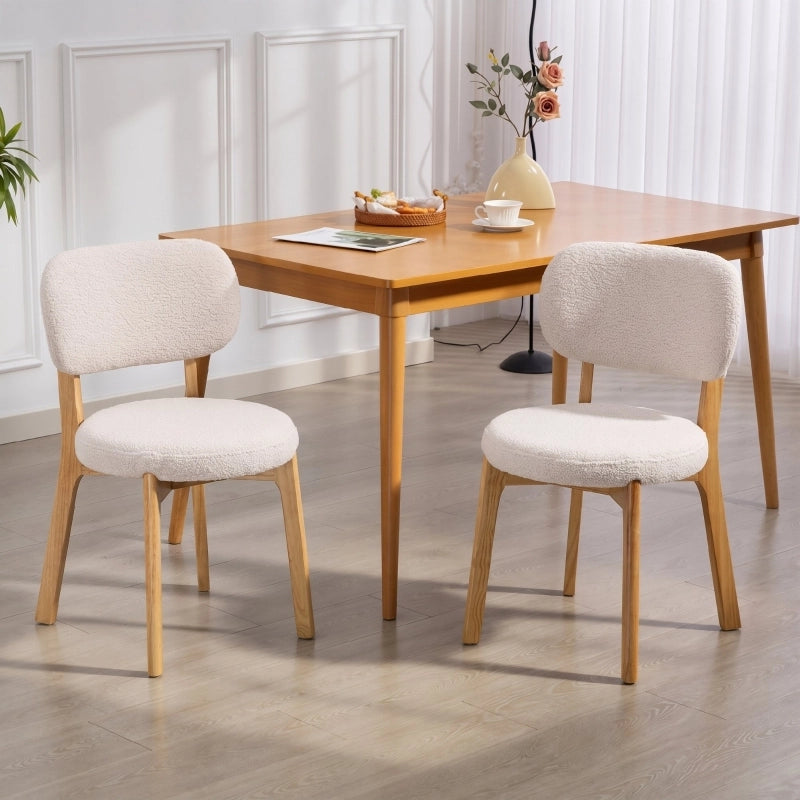 SEDIE da pranzo Set da 2 pezzi 46,5x52x80 cm Legno Crema