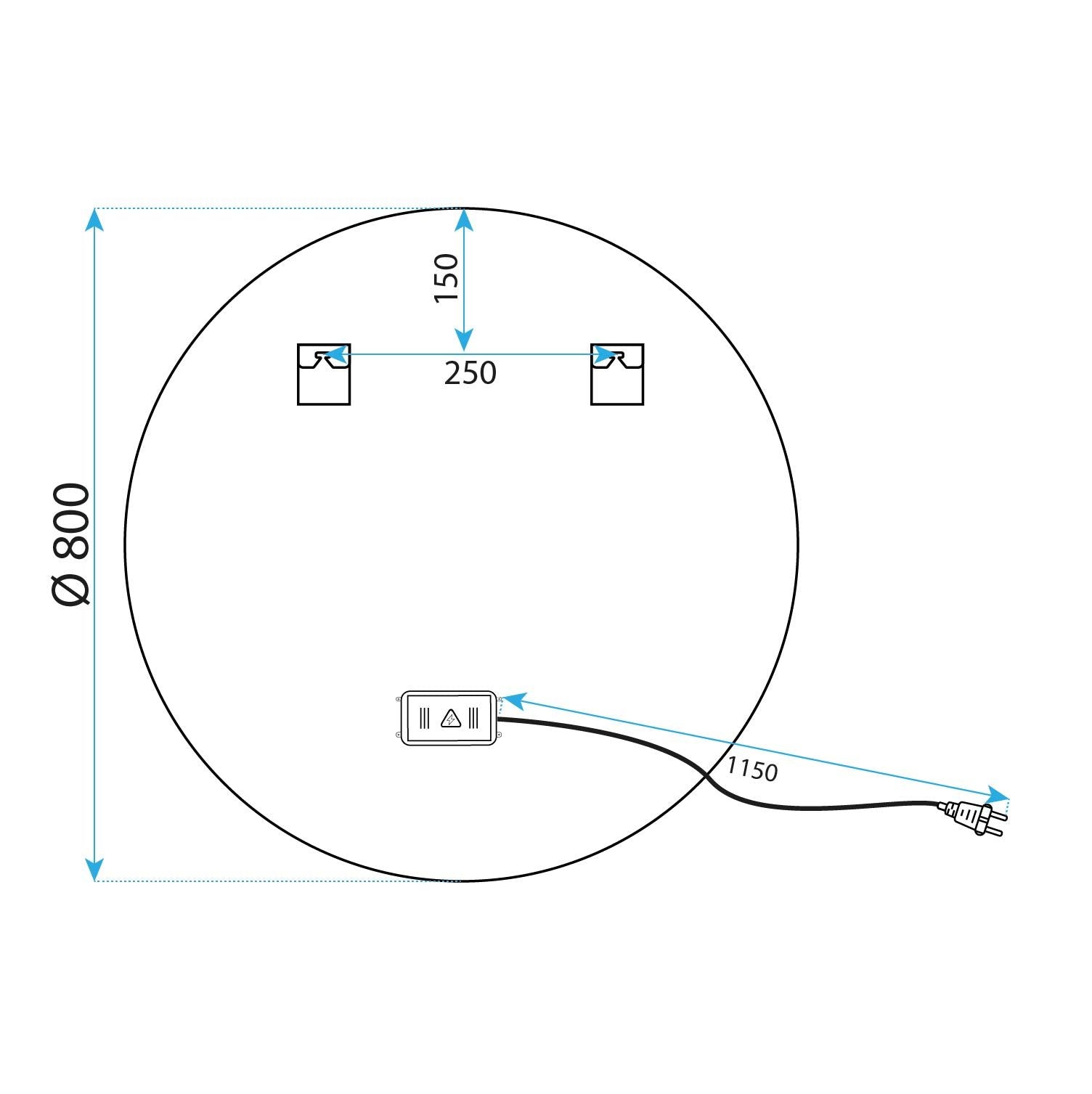 Specchio Led 80cm Mmj Gold