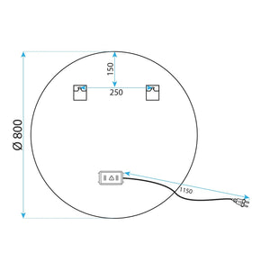 Specchio Led 80cm Mmj Gold
