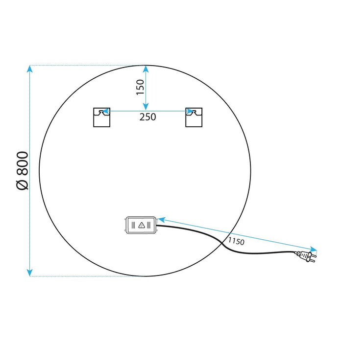 Specchio Led 80cm Mmj Gold