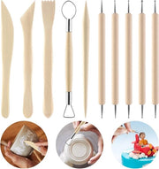 Set di Modellazione Completo per Adulti con Pasta di Modellazione - Strumenti di Modellazione - Strumenti di Scultura per Cottura e Scultura - Accessori di Pasta di Modellazione - 10 Pezzi