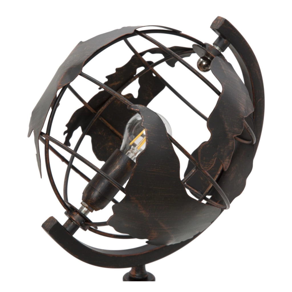 Lampada da tavolo World Industry in ferro brunito a forma di globo
