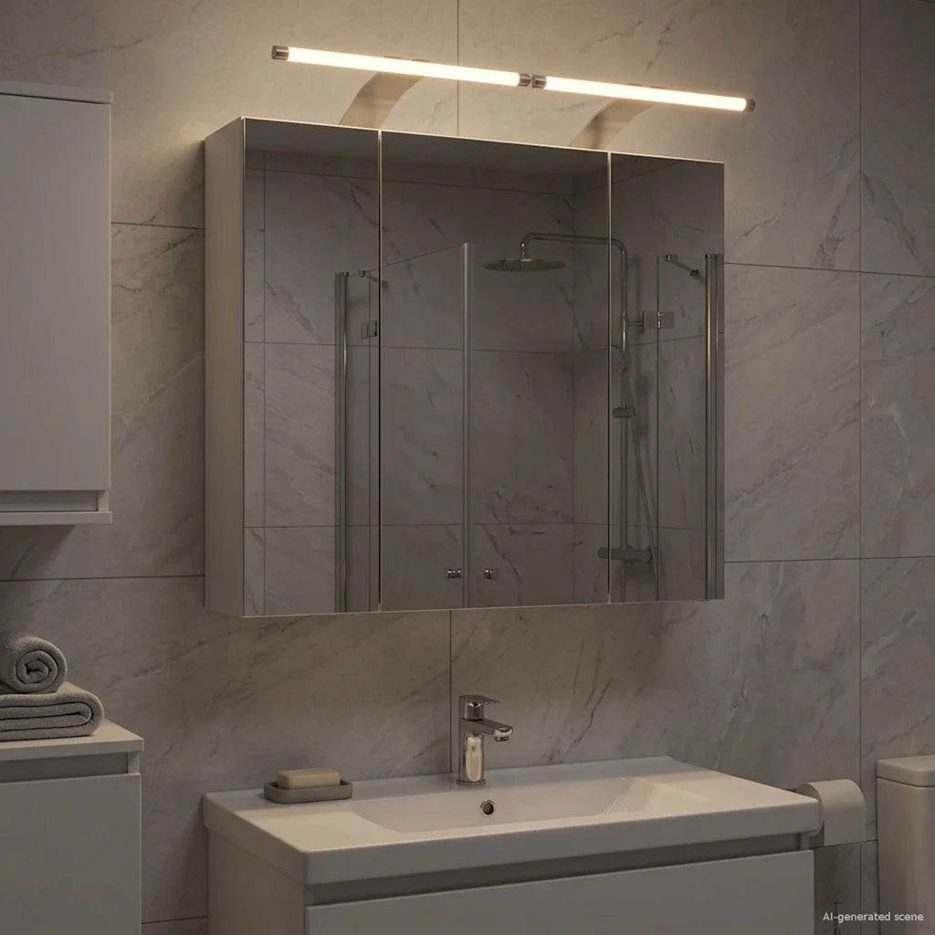 Mobiletto per specchio da bagno Bianco 60 x 14,5 x 50 cm