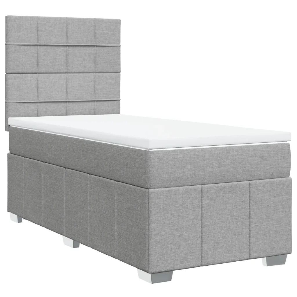 Giroletto a Molle con Materasso Grigio Chiaro 90x200 cm Tessuto 3293851