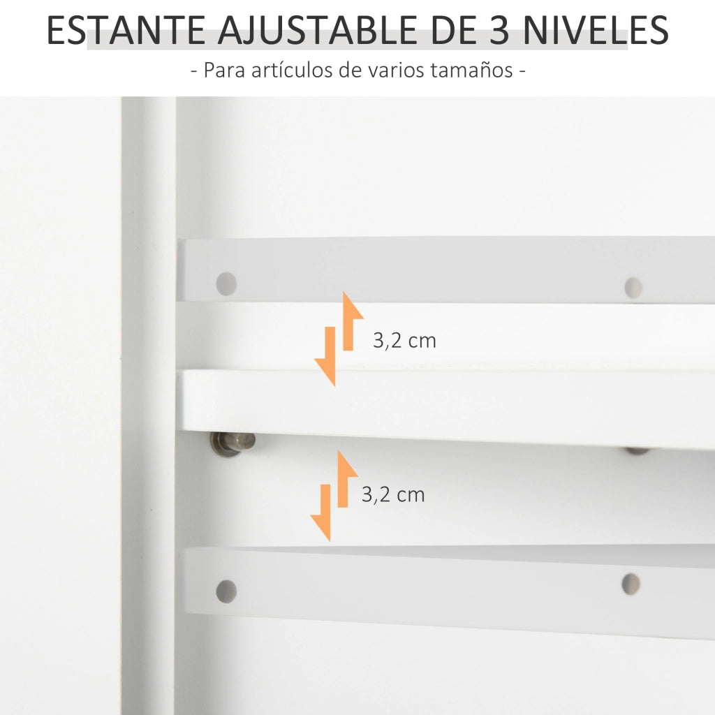 Armadio da bagno con 2 ante e ripiano aperto ¨C zephmum ¨C bianco 60x19,8x58 cm