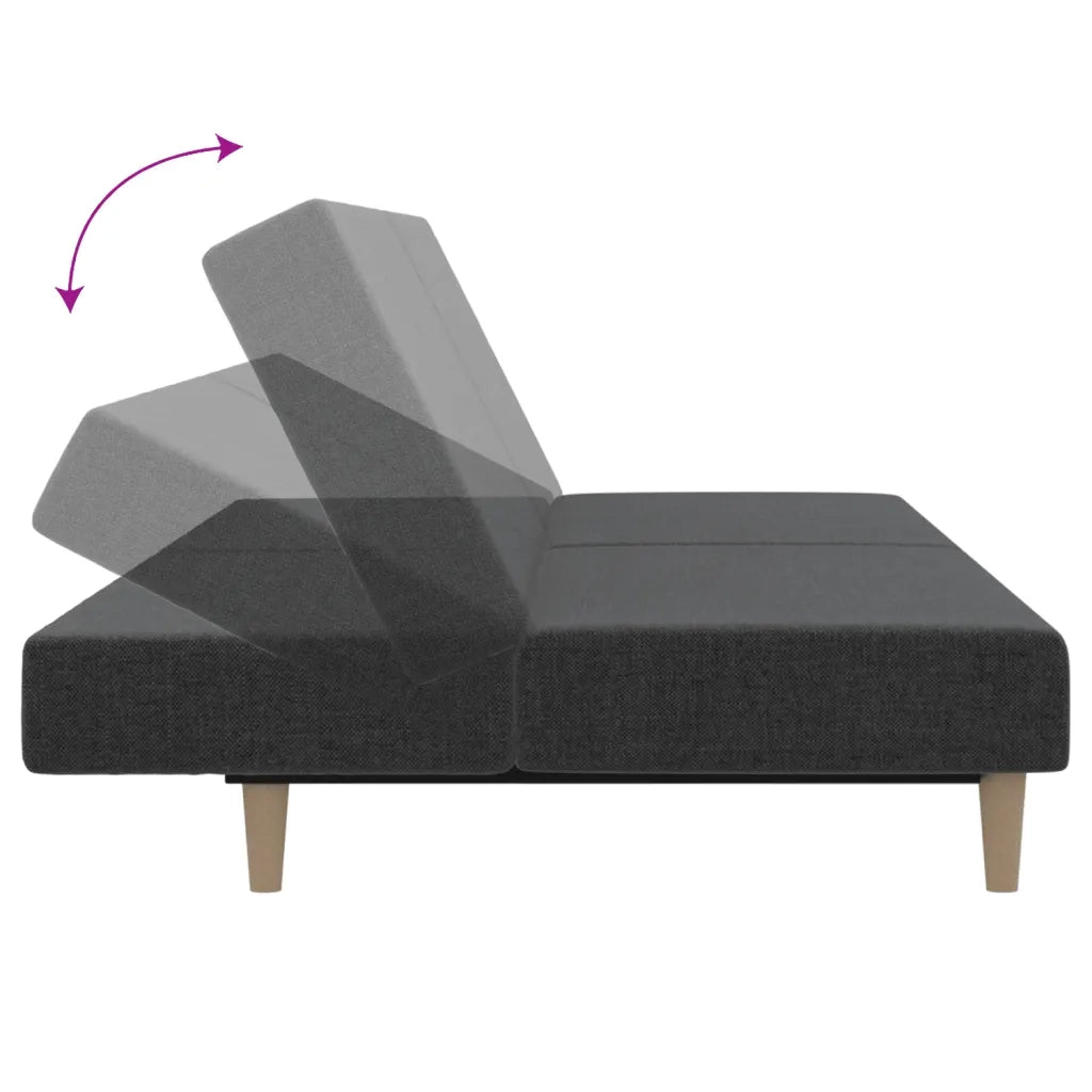 Divano Letto a 2 Posti-Sofa Letto 2 Posti-Daybed Grigio Scuro in Tessuto 827248