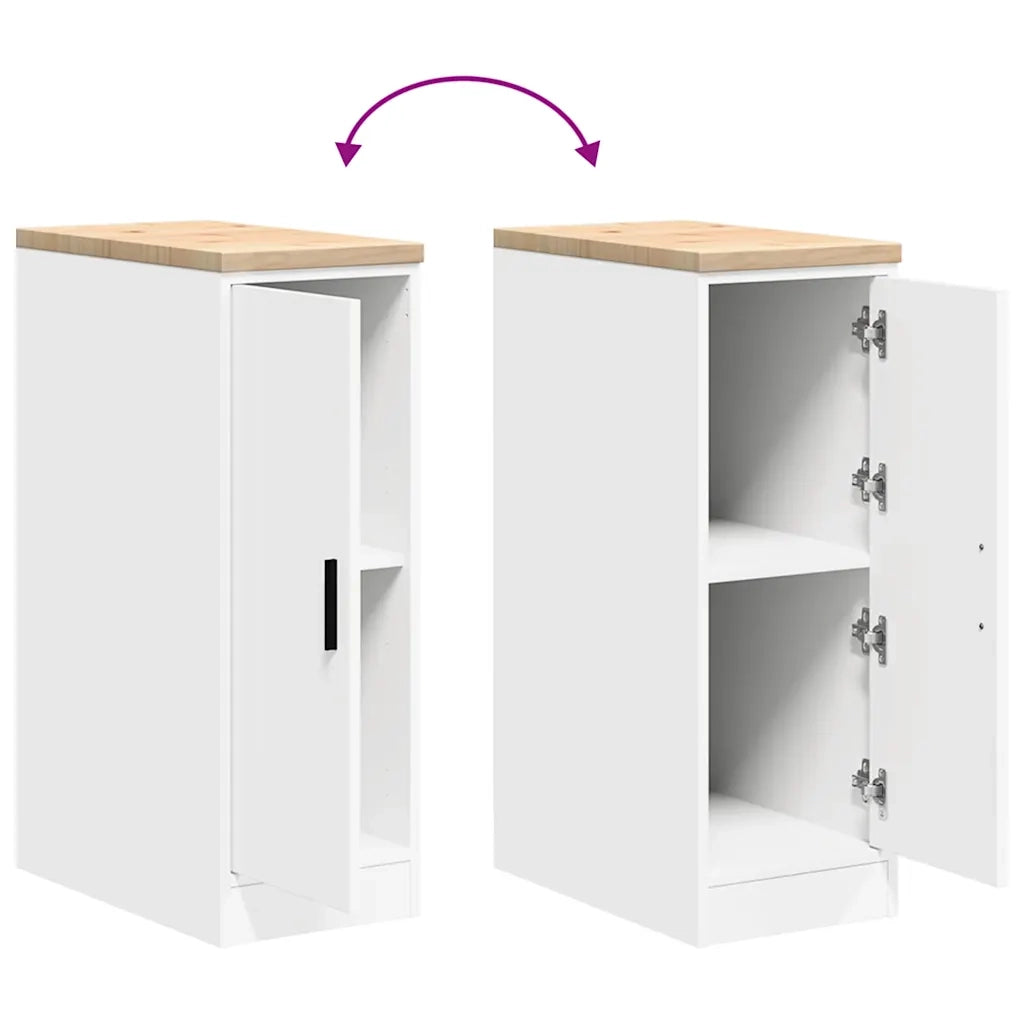 Armadietto da Garage Bianco 30x51x85 cm Legno Massello di Pino CFW3205159