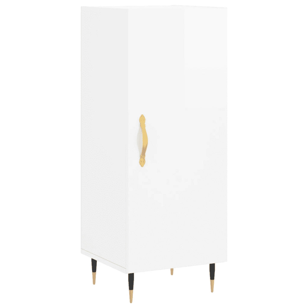 Credenza-Buffet-Armadio da cucina Bianco Lucido 34,5x34x90 cm in Legno Multistrato 424091