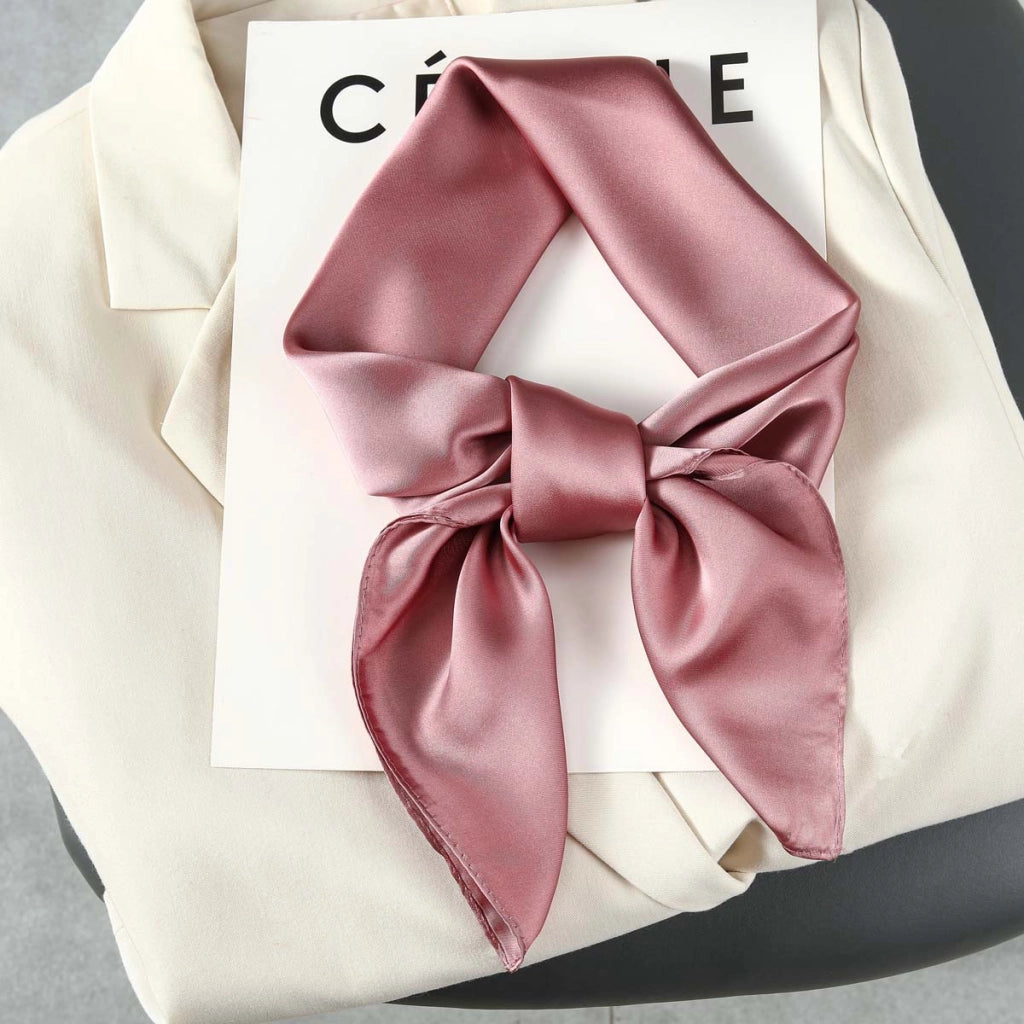 Sciarpa da donna in seta verde stampata, stile coreano, alla moda e versatile, sciarpa/fascia per il collo decorativa.