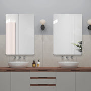 Specchio da bagno senza cornice 90 x 70 cm in vetro argentato