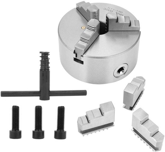 Centro di lavoro tridimensionale con chiusura a 3 viti - diametro 130 mm - con chiave - accessori per macchina da tornio.