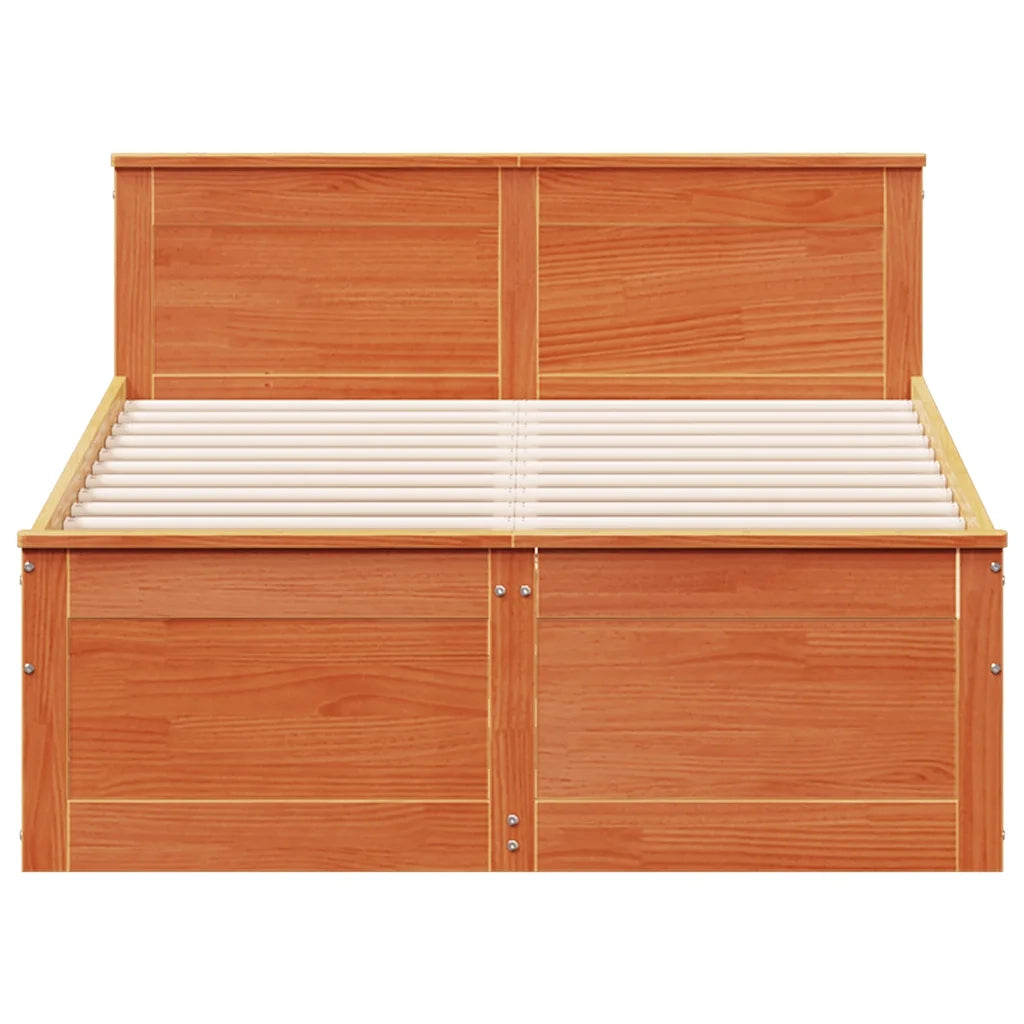 Giroletto senza Materasso con Testata Marrone Cera 135x190 Pino