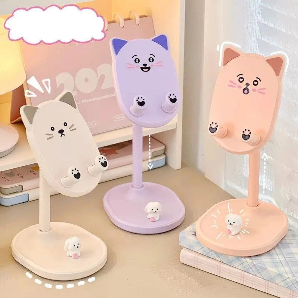 Trade Shop - Supporto Per Cellulare Carino Da Tavolo Regolabile Telescopico Universale Portatile -