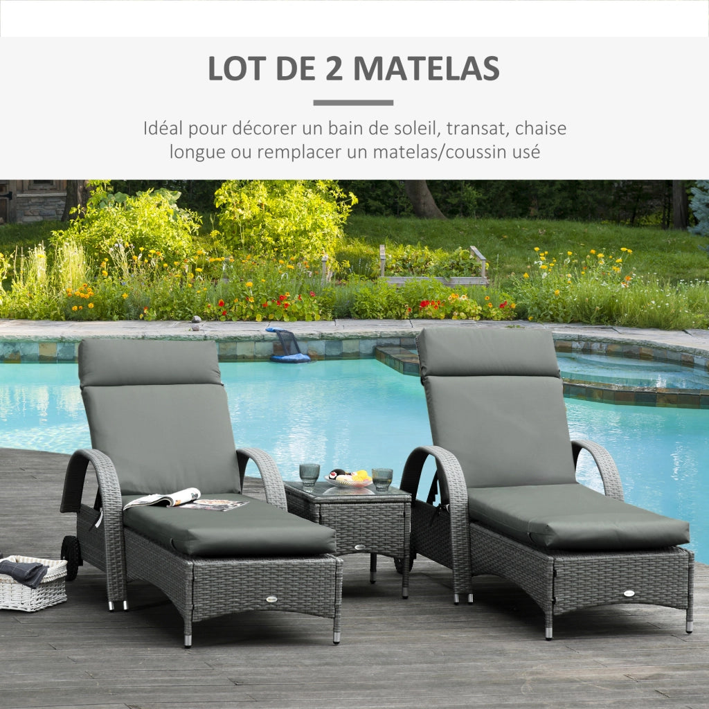 Cuscini per Chaise Longue ¨C zephmum ¨C Grigio scuro 196x55 cm