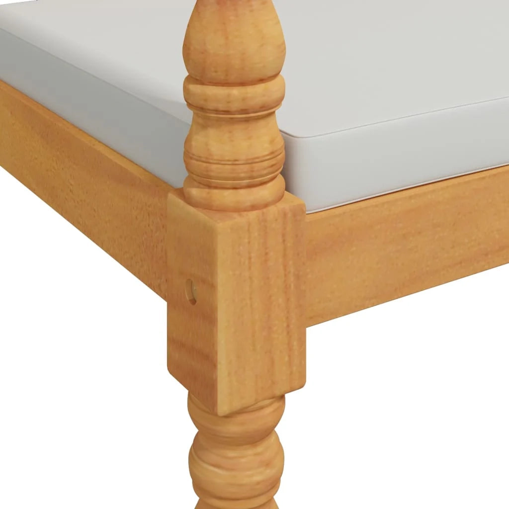 Panca da giardino mobili da esterno per patio terrazza con cuscino 150 x 51,5 x 84 cm legno massello di teak 02_0011035