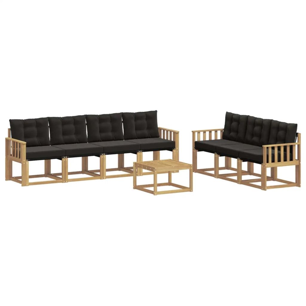 Set di divani da esterno con cuscino 8 pcs Bianco e Nero 3389282