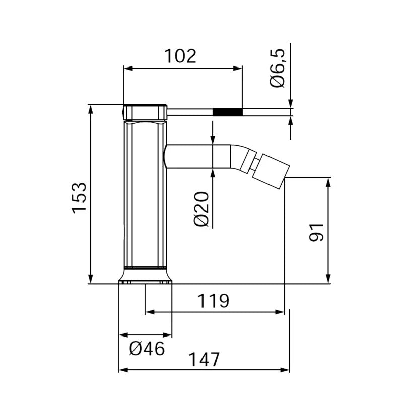 Miscelatore bidet cromato - Serie Riviera