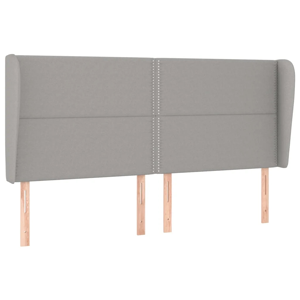 Testiera ad Orecchio Grigio Chiaro 183x23x118/128 cm in Tessuto
