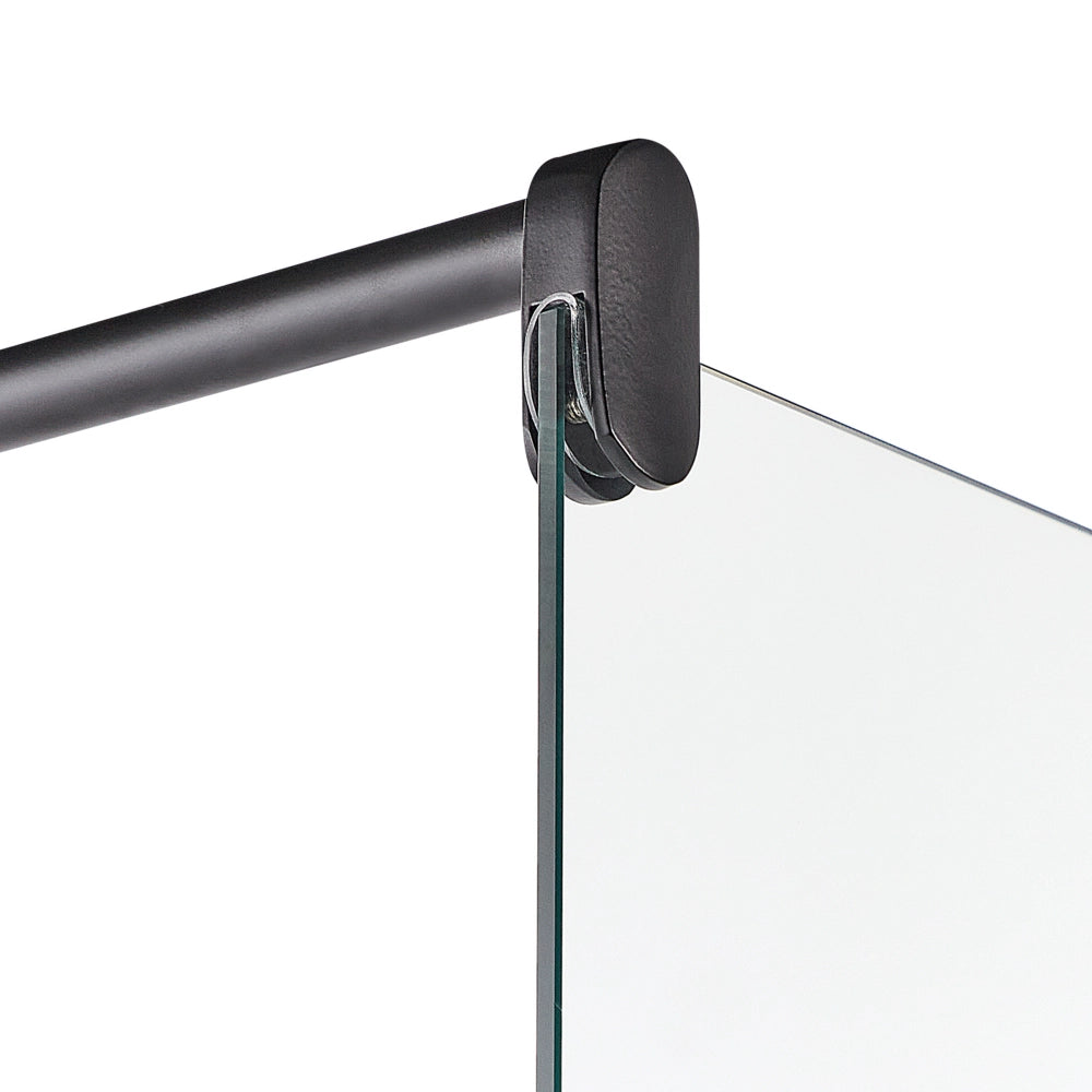 Schermo doccia in vetro temperato Box senza porte per bagno nero 90 x 190 design moderno
