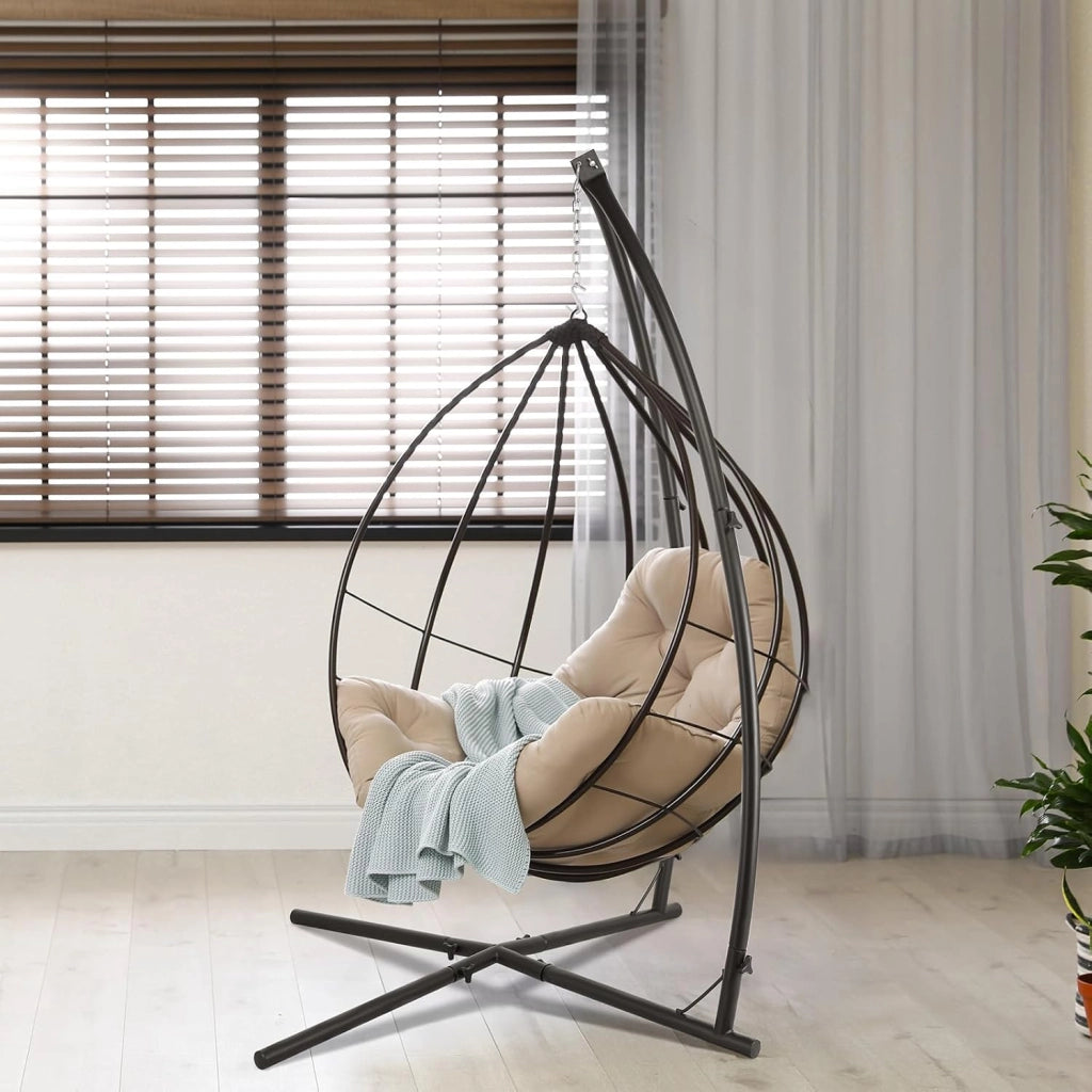 Supporto per Amaca da Giardino, per Amaca Regolabile, Max. 110kg, Supporto per Sedia Amaca in Ferro, per Balcone, Giardino